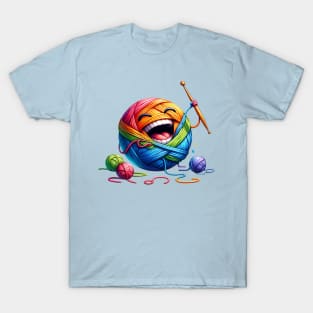 A laughing ball of yarn that is crocheting! T-Shirt